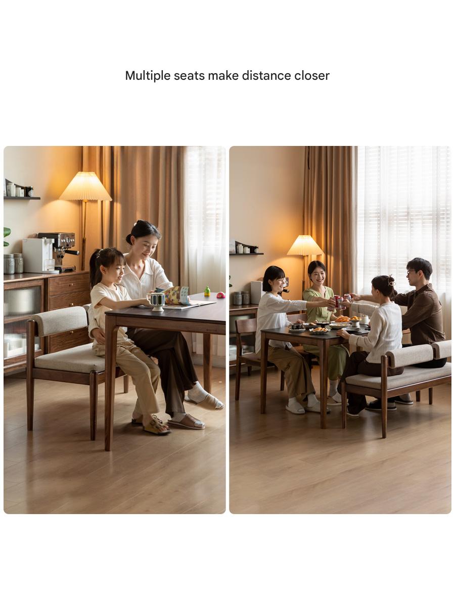 Black Walnut, Oak Solid Wood Long Bench