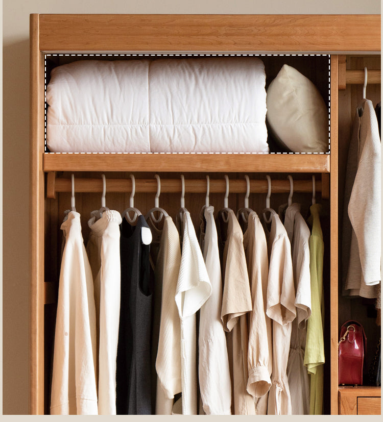 Cherry Wood Retro Wardrobe Sliding Door.
