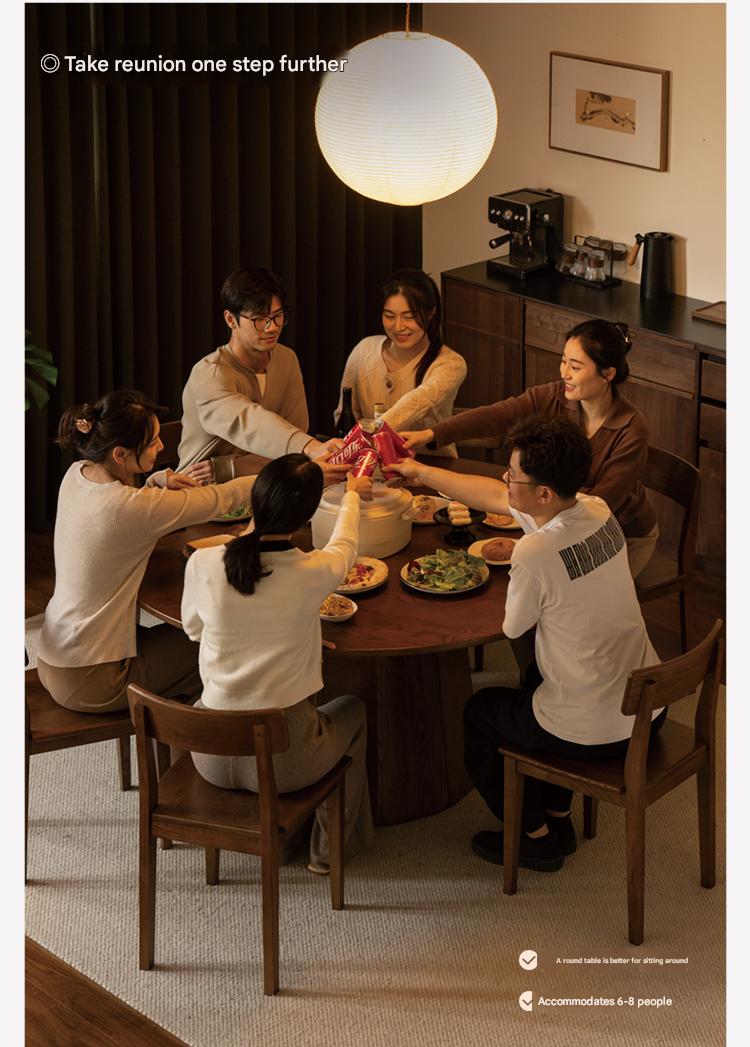 Ash, Black Walnut Solid Wood Modern Large Dining Table