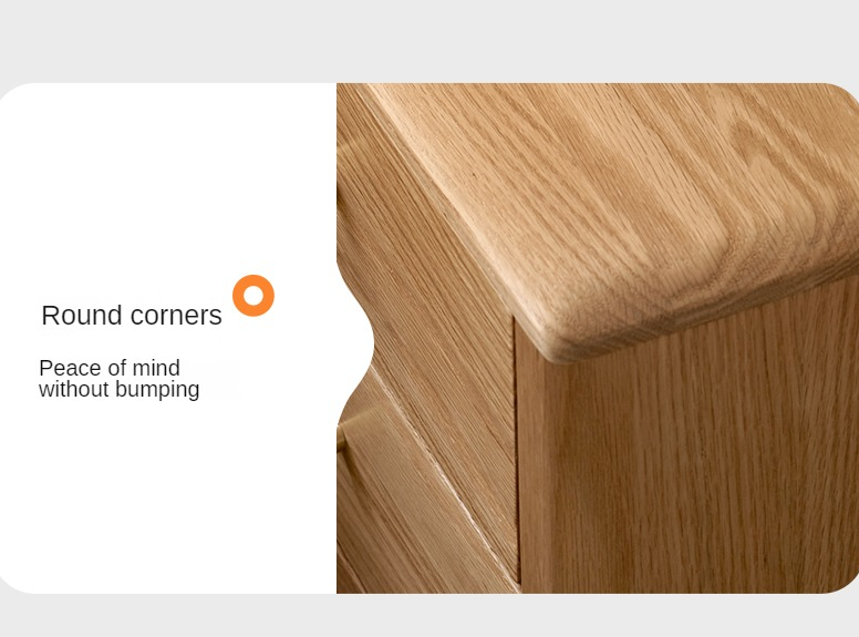 Solid RubberWood, Oak Solid Wood Modern Nightstand)
