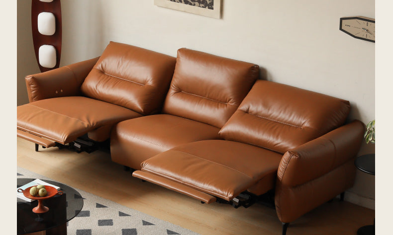 Leather Sofa, Head Layer, Cowhide Electric Sofa.