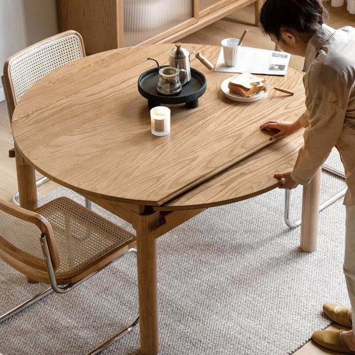 Ash, Cherry, Oak Solid Wood Folding Dining Table