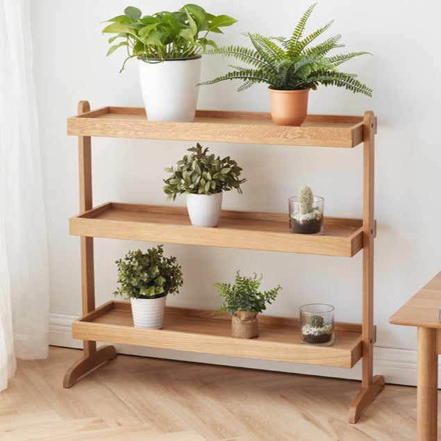 Oak Solid Wood Flower Rack