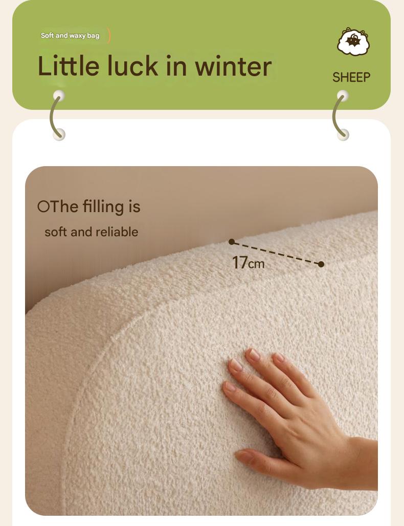 Oak Solid Wood Lamb Fleece Soft Suspension Cream Bed