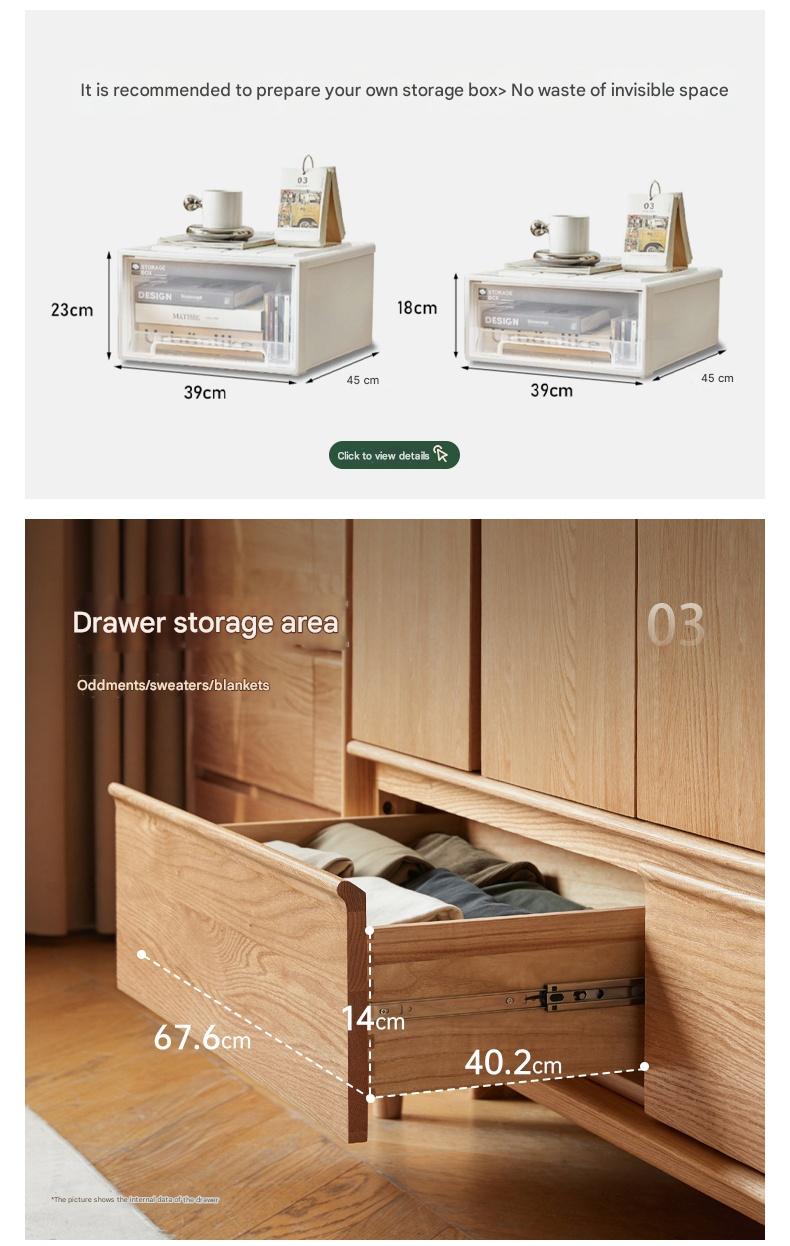 Oak Solid Wood Modern Wardrobe.
