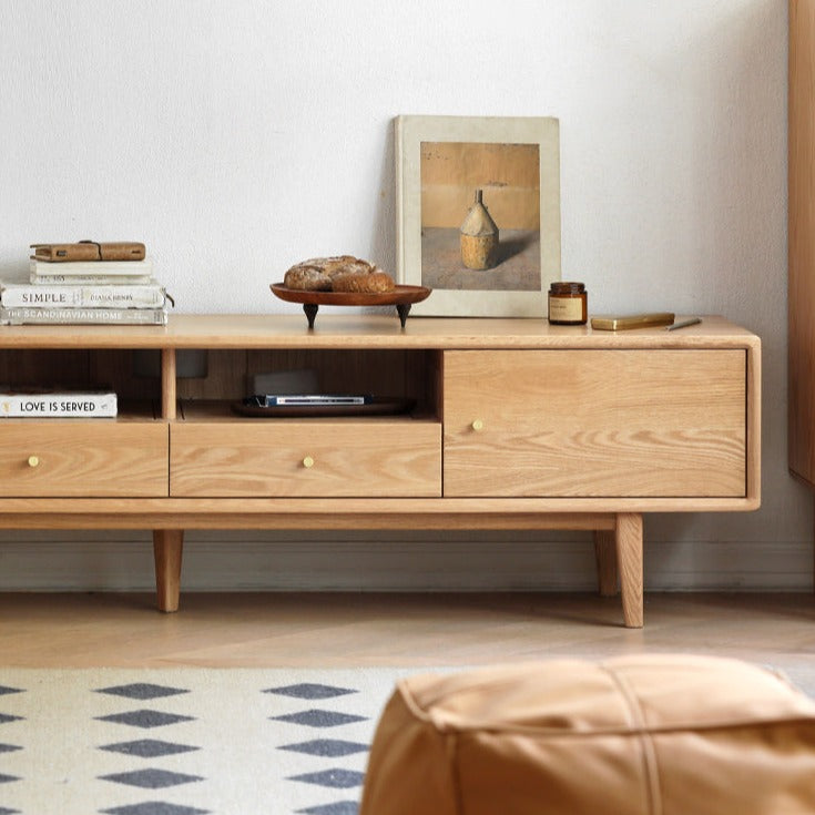 Oak Solid Wood TV Stand.