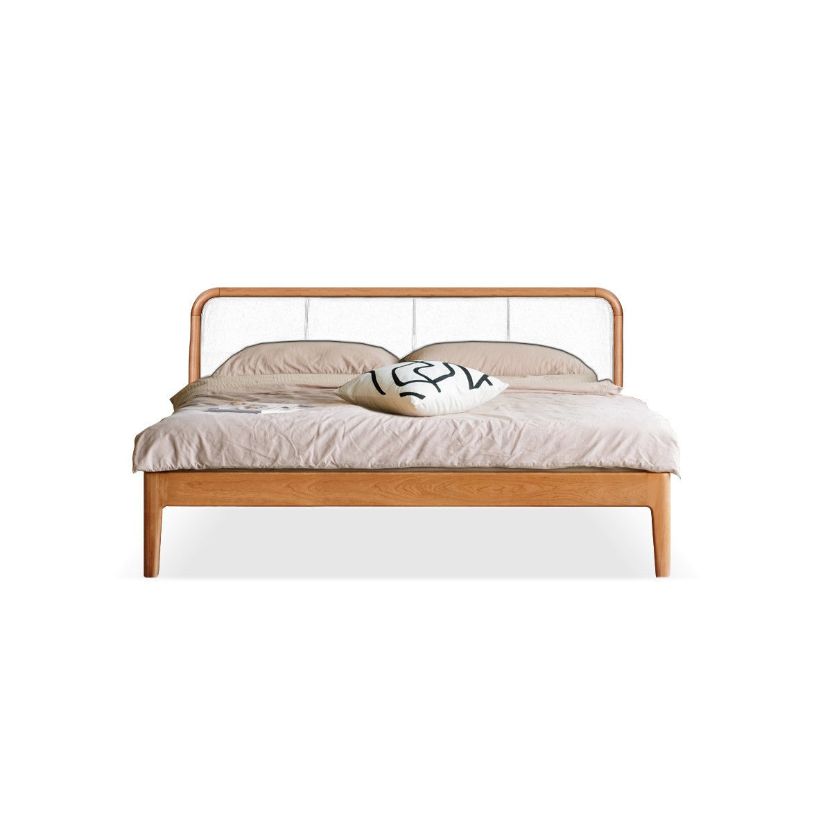 Black Walnut,Cherry Wood Cowhide Leather,Technical Cloth Bed