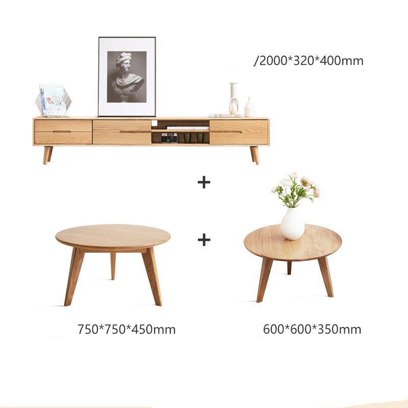 TV stand sliding doors Oak solid wood"