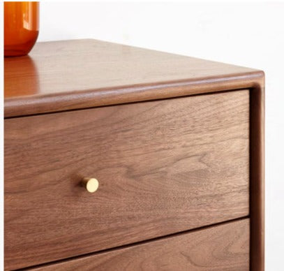 Black Walnut solid wood drawer, modern porch cabinet"