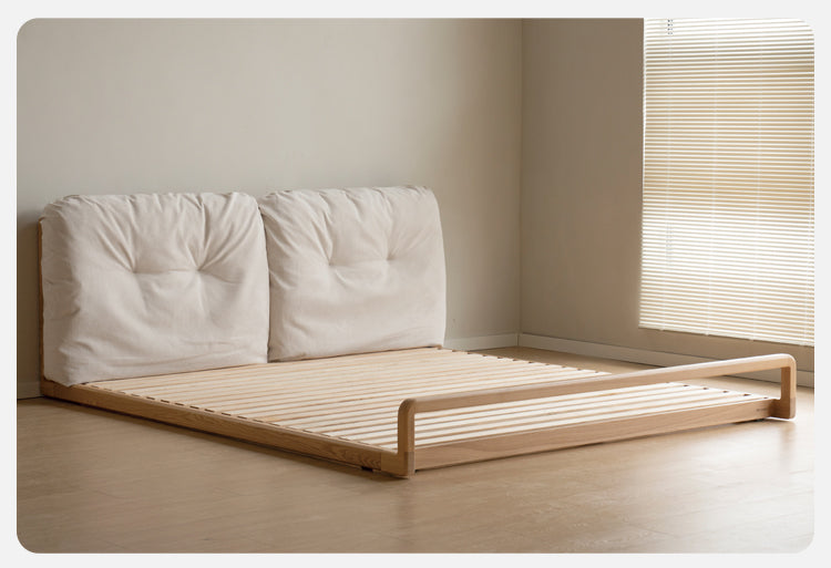 Ash Solid Wood Technology Cloth Floor Bed