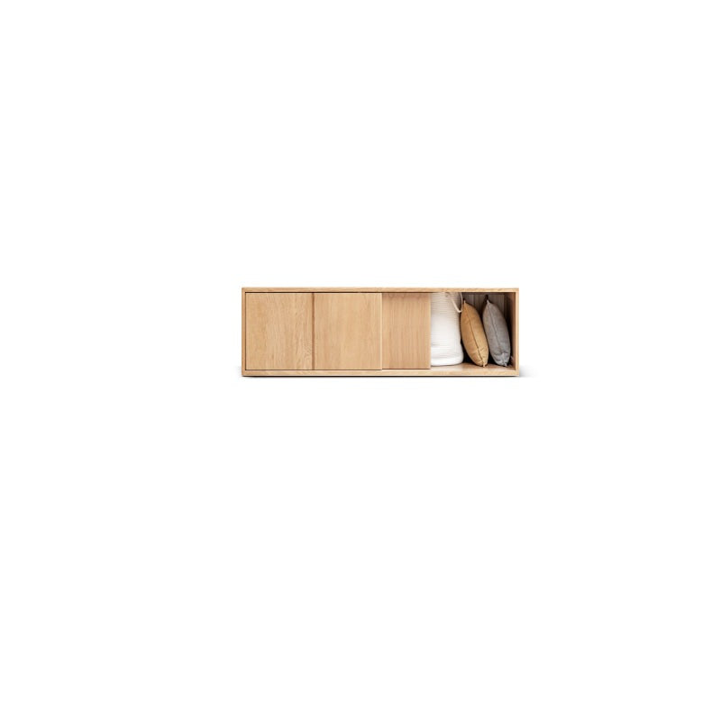 Oak Solid Wood Wardrobe Sliding Door-