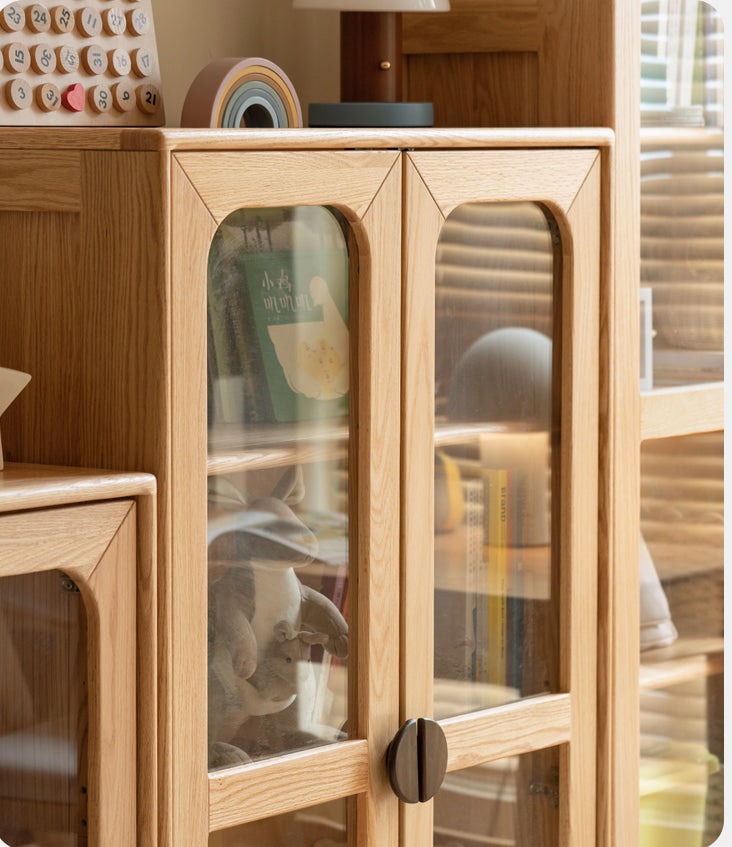 Oak Solid Wood Kids Bookcase Combination Bookshelf