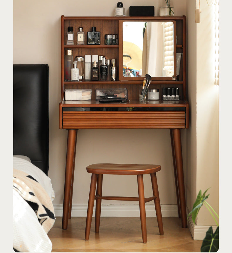 Poplar Solid Wood Retro Vanity Table.