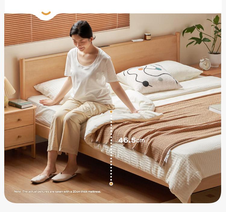 European Beech Solid Wood Bed