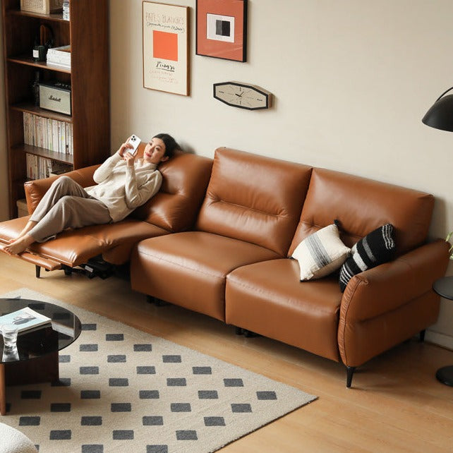 Leather Sofa, Head Layer, Cowhide Electric Sofa.