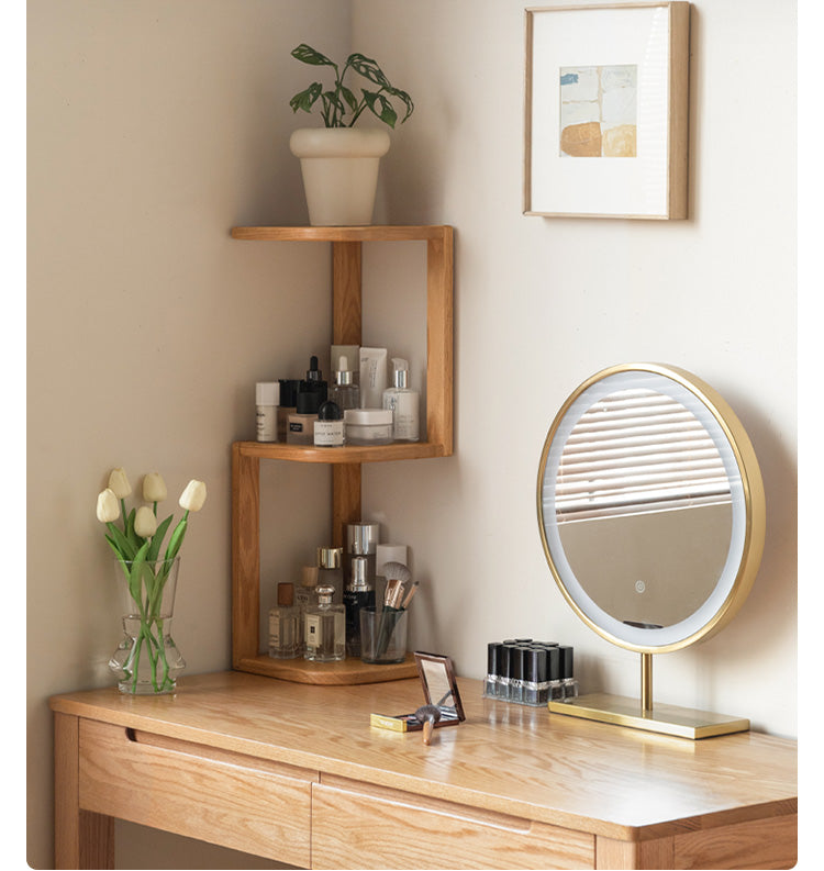 Oak Solid Wood Сorner Table Shelves
