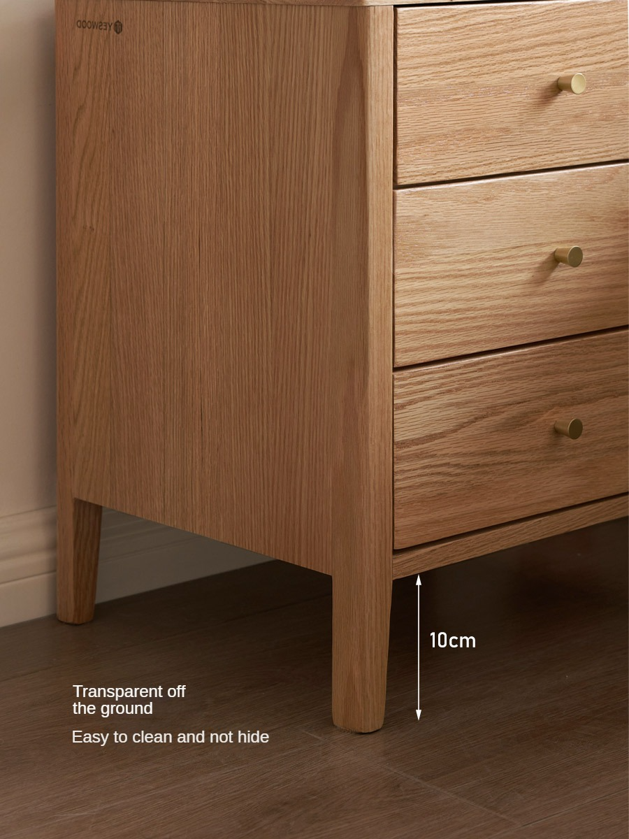 Solid RubberWood, Oak Solid Wood Modern Nightstand)
