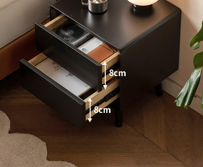Solid RubberWood Black Nightstand.