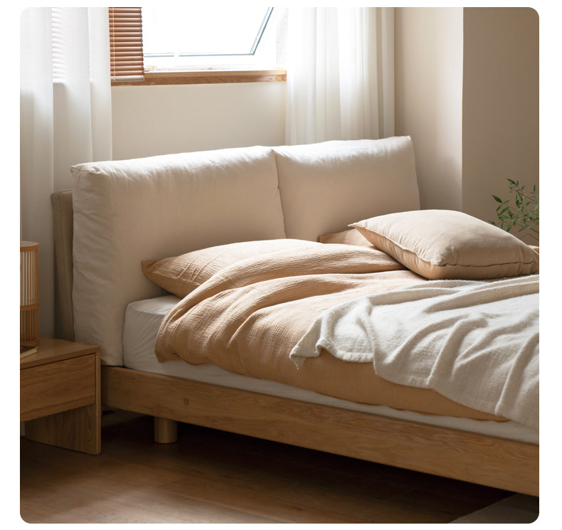 North American Black Walnut, Ash technology cloth suspended soft bed modern