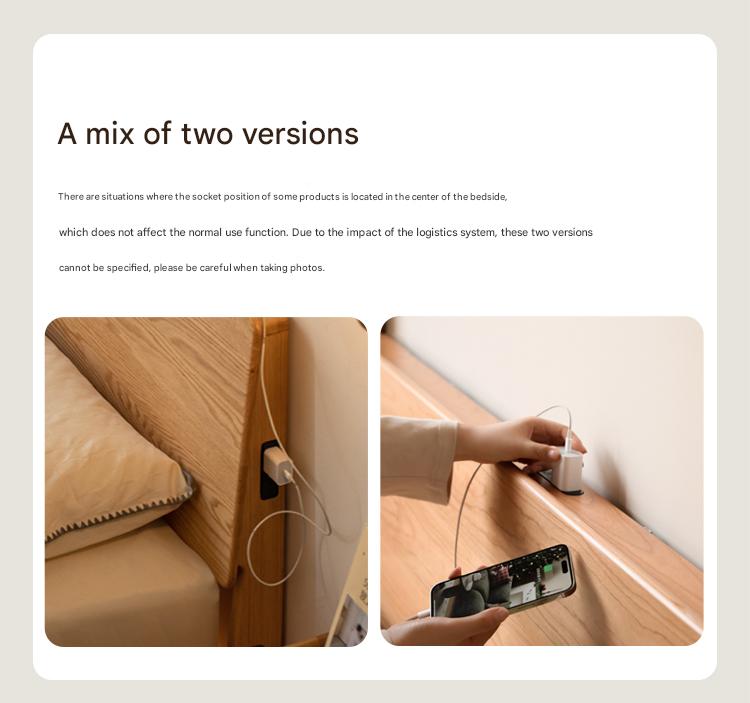 Oak Solid Wood Modern Suspension Bed