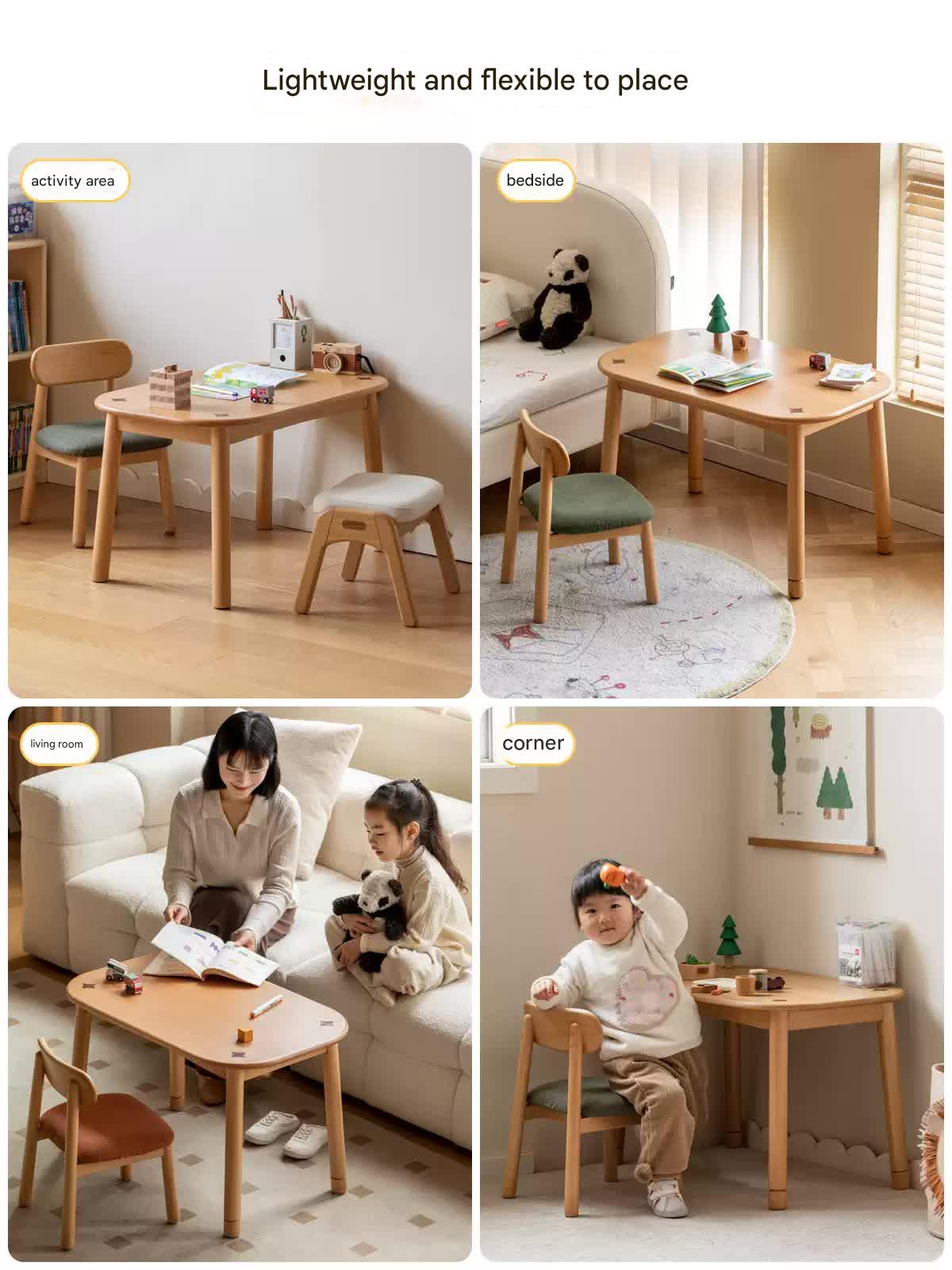 Beech Solid Wood Handmade Children's Table