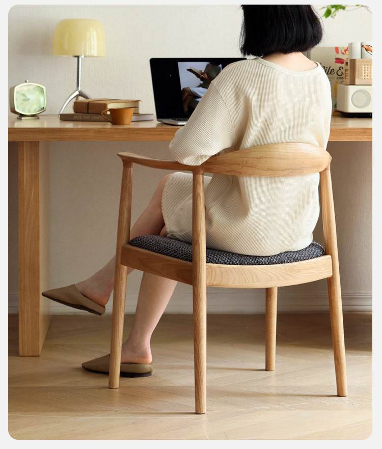 Ash Solid Wood Japanese Presidential Dining Chair