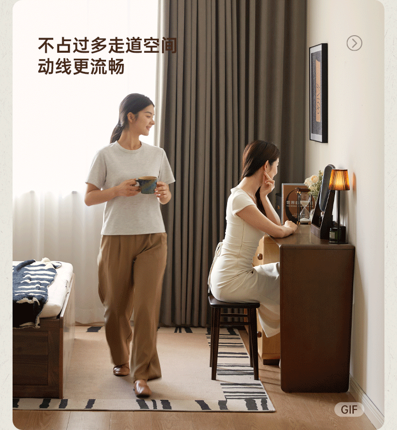 Beech Solid Wood Antique Style Vanity Table