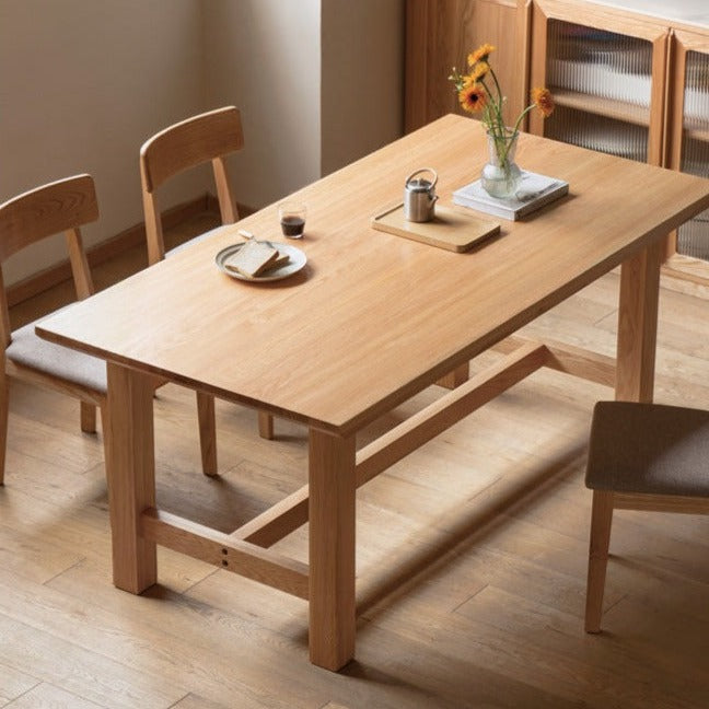 Oak, Ash, Poplar, Cherry Solid Wood Rustic Style Dining Table