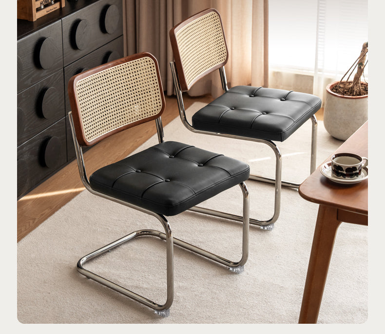 4 pcs Oak Solid Wood leather Soft Suspended Chair