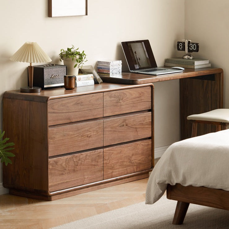 Black Walnut, Golden Sandalwood Telescopic Dressing Table.