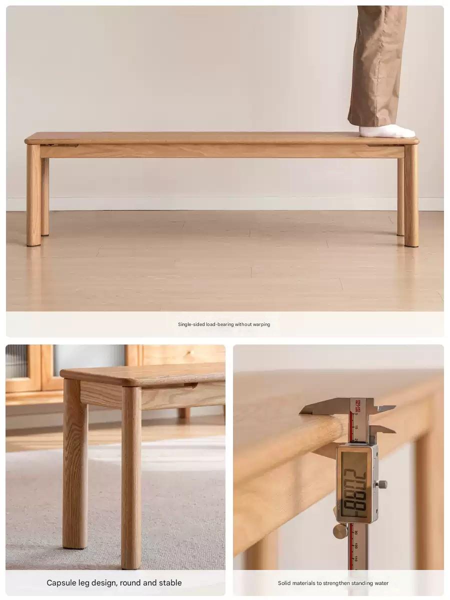 Ash, Oak Solid Wood Modern Long Bench