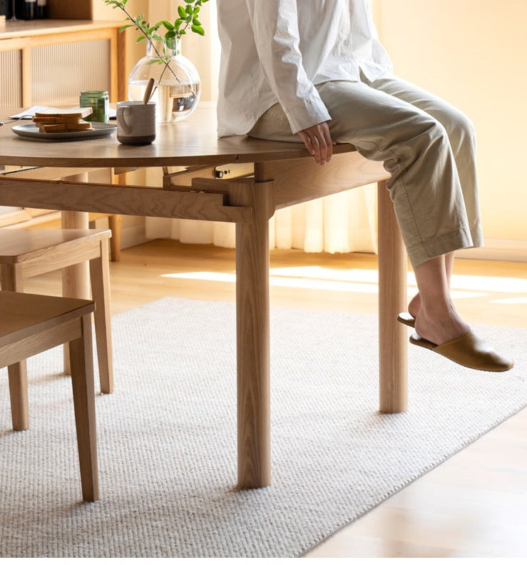 Ash, Cherry, Oak Solid Wood Folding Dining Table