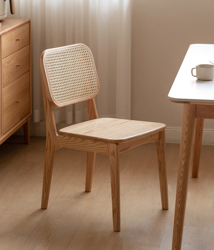 4 pcs - Oak, Ash Solid Wood Rattan Dining Chair