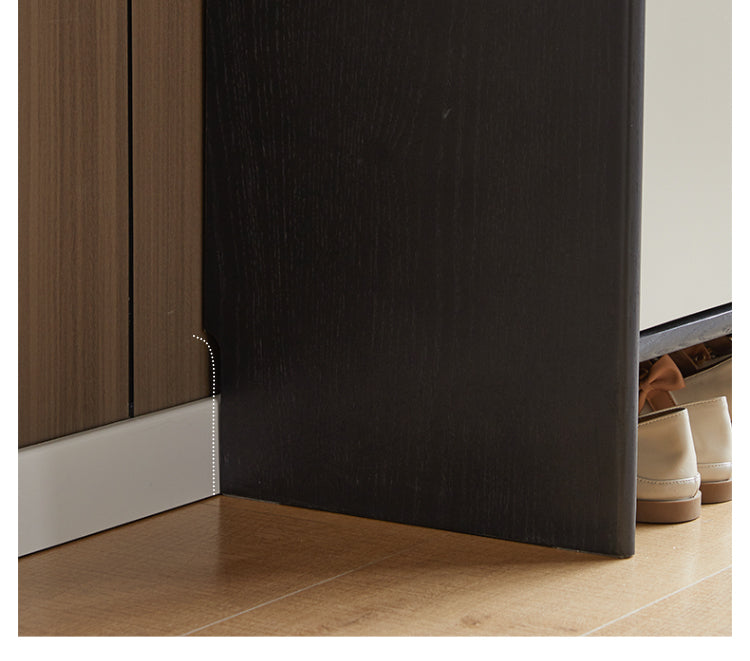 Oak, Rubberwood Solid Wood Porch Cabinet, Shoe Cabinet Slate Top