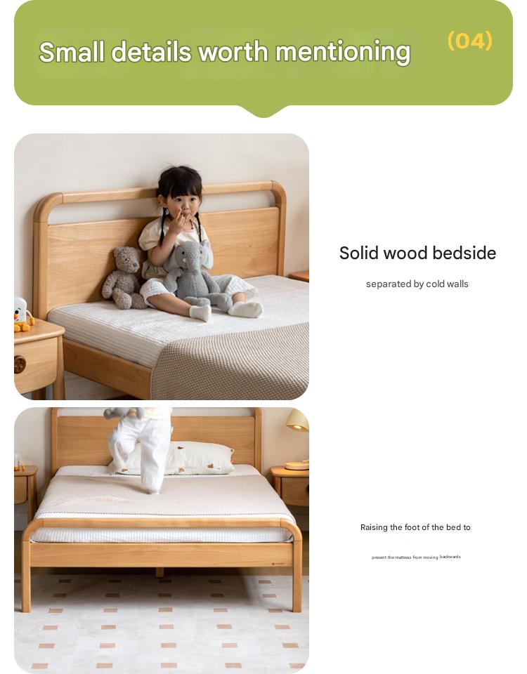 Beech solid wood kids bed