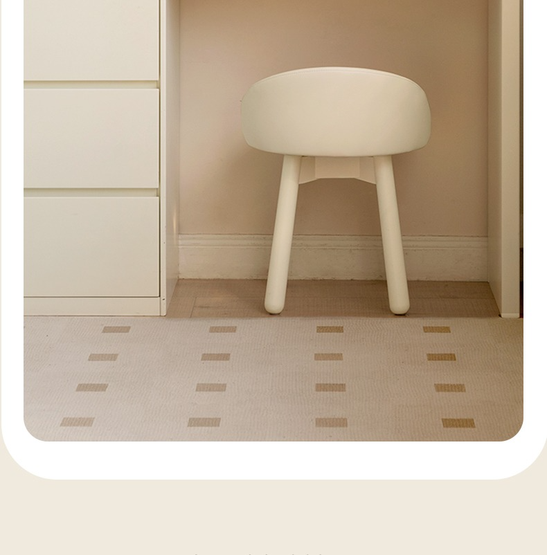 Makeup Stool 360° Free Rrotation Cream Style Birch Solid Wood