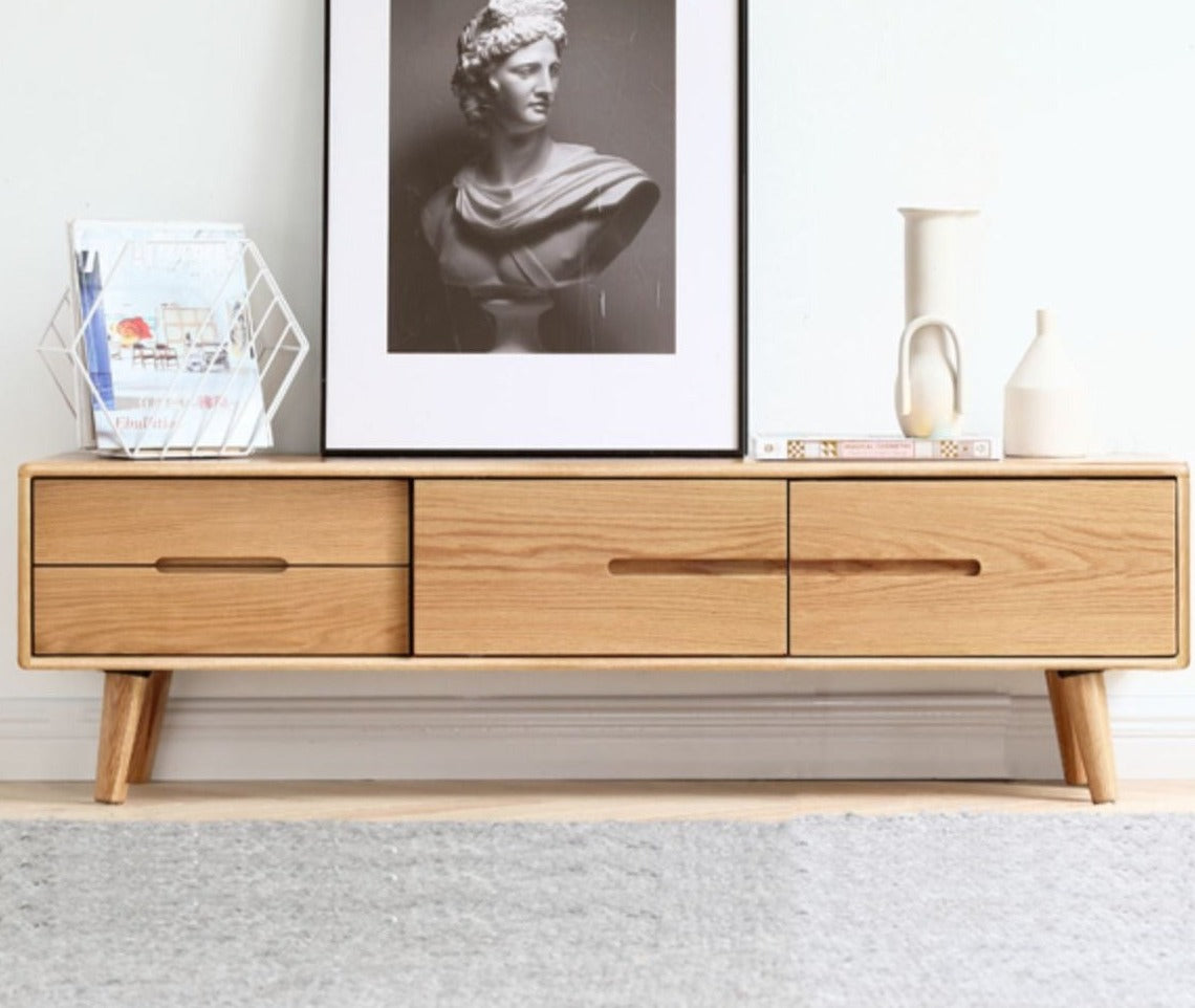 Oak Solid Wood Various Styles TV Stand Small Size