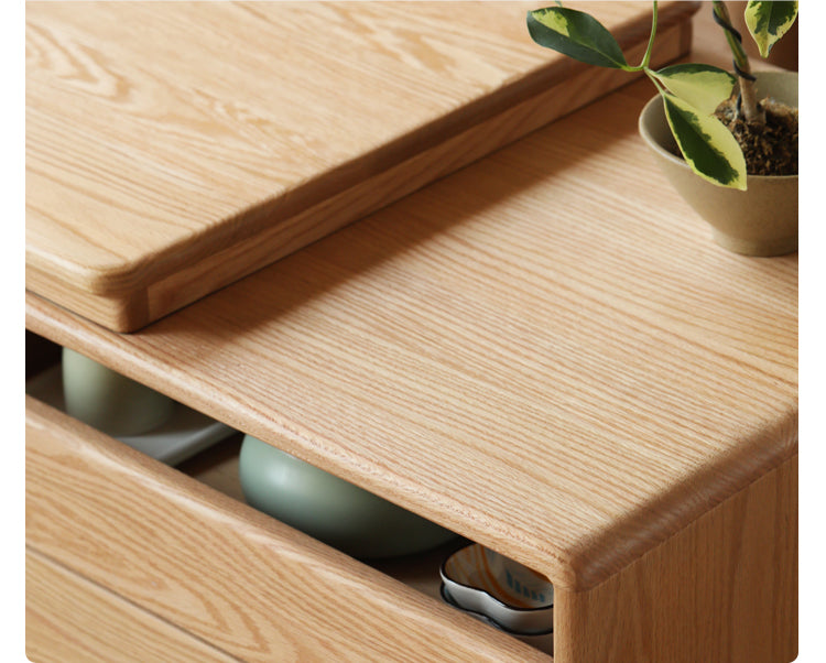 Oak Solid Wood Telescopic Modern Tea Table