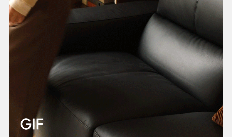 Leather Sofa First Layer Yellow Cowhide Tofu Block Leather Sofa.