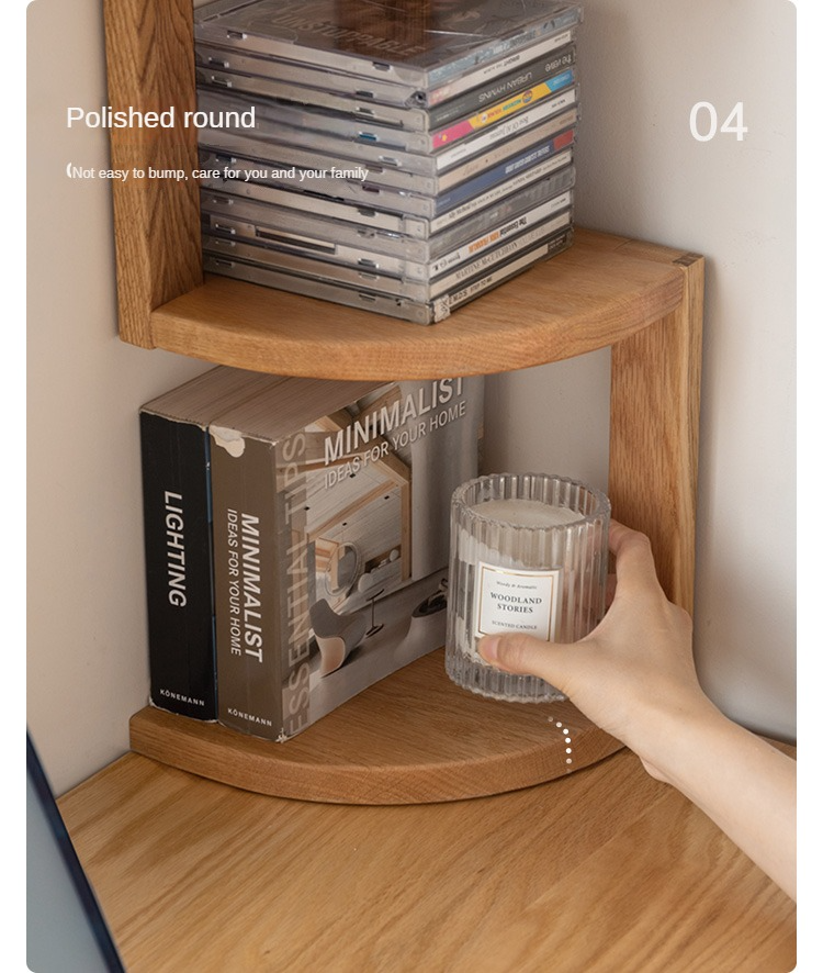 Oak Solid Wood Сorner Table Shelves