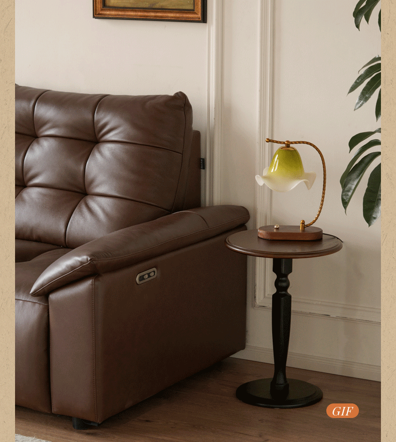Ash Solid Wood Coffee Table with Round Design and American Style