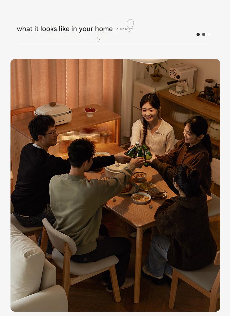 Oak Solid Wood Retractable Rock Plate Bar Table
