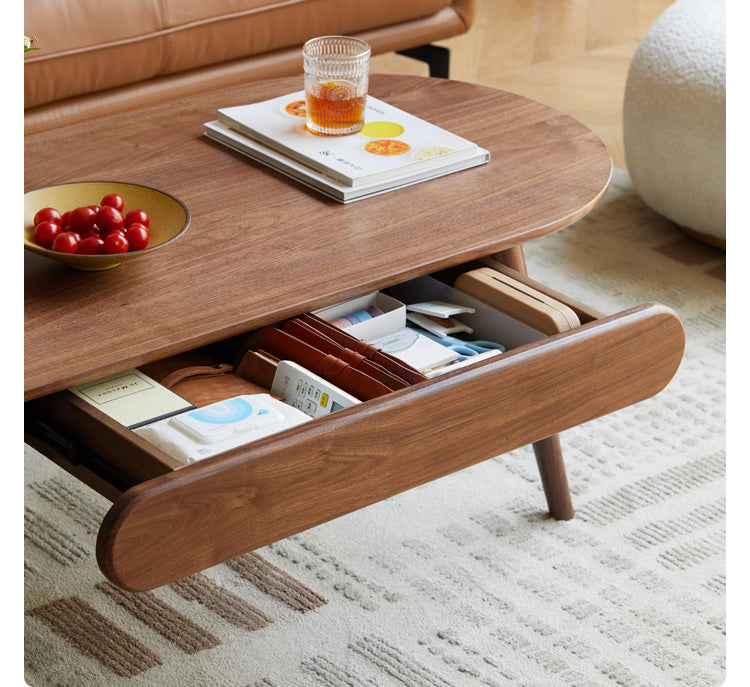 Black Walnut Solid Wood Capsule Coffee Table