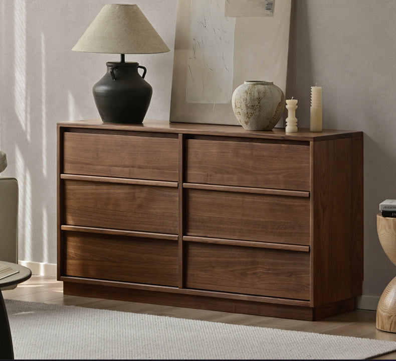 Black Walnut, Poplar Solid Wood Drawer Cabinet