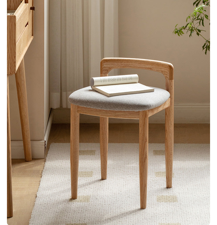 Oak, Beech, Cherry Solid Wood Makeup Stool Chair