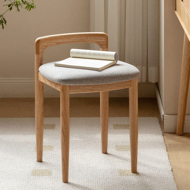 brown dressing table chair Dressing Table Vanity Stool Solid Wood Makeup Stool Backrest Dressing Stool Dressing Table Chair Simple Creative Princess Stool (Color : Dark brown, Size : 43x45x59cm) lofty (Brown 43x45x59cm) : Amazon.co.uk: Home &