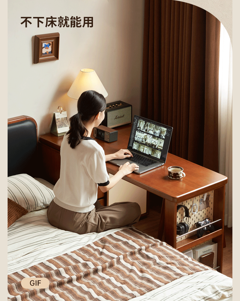 Poplar Solid Wood Antique Style Office Desk