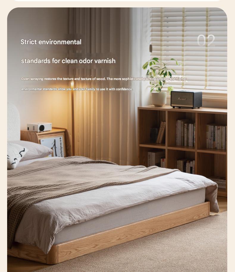 Oak Solid Wood Lamb Fleece Soft Suspension Cream Bed