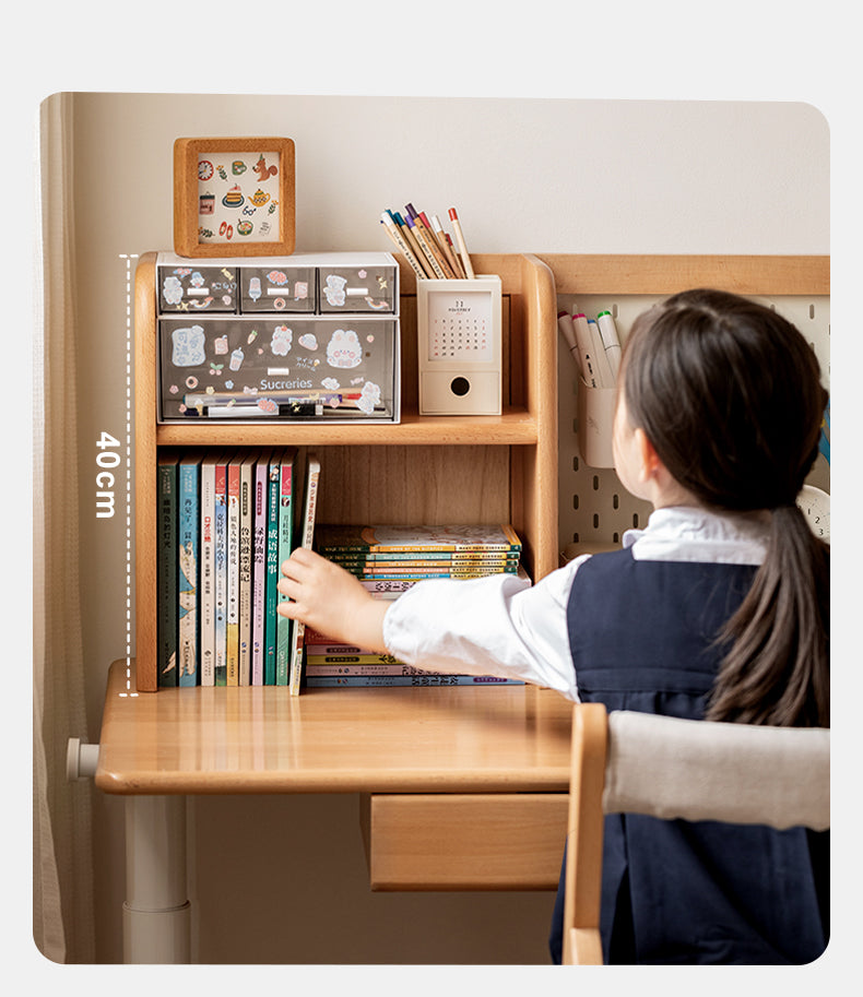 Beech Solid Wood Hand-Cranked Kids Lifting Table Board Shelf DIY