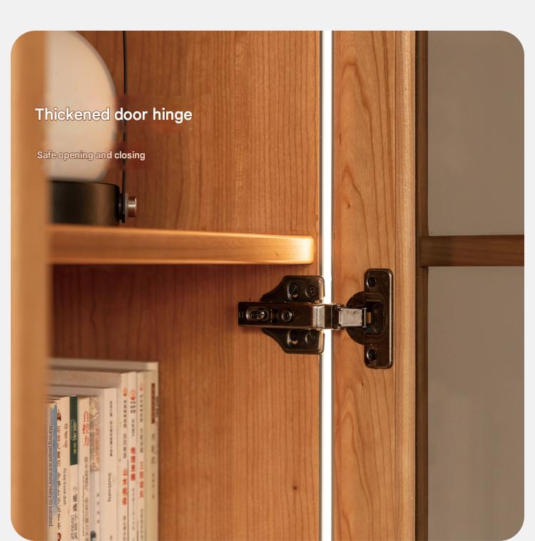 Cherry Solid Wood Bookcase Display Storage Cabinet for Study